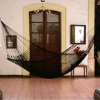 Black Hand Woven Nylon Mayan Rope Hammock