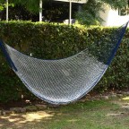 Blue Gray Nylon Hand Woven Mayan Rope  Hammock