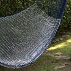 Blue Gray Nylon Hand Woven Mayan Rope  Hammock