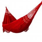 Bright Red Cotton Fabric 2 Person XL Brazilian Hammock