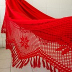 Bright Red Cotton Fabric 2 Person XL Brazilian Hammock