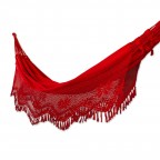 Bright Red Cotton Fabric 2 Person XL Brazilian Hammock