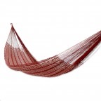 Burgundy White Hand Woven Rope Hammock