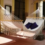 Cotton White Tropical Decor Rope Hammock