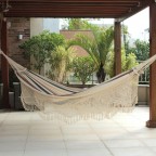 Dark Green Brown White Stripe Hammock