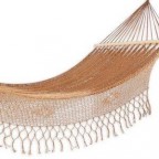 Metallic Copper Brown Hand Woven Nylon Rope Hammock