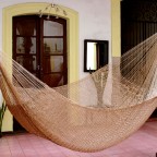 Metallic Copper Brown Nylon Woven Rope Hammock