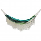 Multicolor Green Striped Cotton Fabric Brazilian Hammock