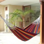 Multicolor Rainbow Striped Cotton Fabric Hammock