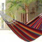 Multicolor Rainbow Striped Cotton Fabric Hammock