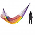 Multicolor Rainbow Striped Hand Woven Nylon Hammock