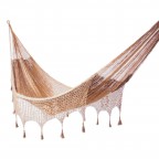 Nylon Brown Rope Hammock 'Copper Filigree' (Triple)