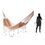 Nylon Brown Rope Hammock 'Copper Filigree' (Triple)