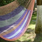 Purple Orange Striped Hand Woven Hammock