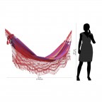 Red and Purple Striped Cotton Brazilian Hammock