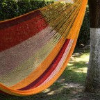 Yellow Brown Red Striped Cotton Hammock