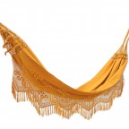 Yellow Orange Cotton Fabric Brazilian Crochet Fringe Hammock