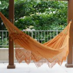 Yellow Orange Cotton Fabric Brazilian Crochet Fringe Hammock