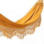 Yellow Orange Cotton Fabric Brazilian Crochet Fringe Hammock