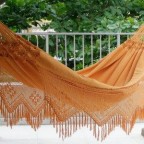 Yellow Orange Cotton Fabric Brazilian Crochet Fringe Hammock